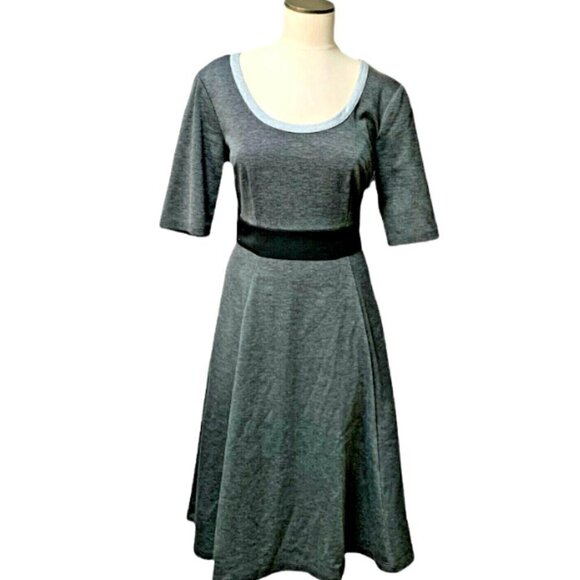 Connected Apparel 14 Minimalist Stretch Knit Pullover Dress Gray Black 187A - Picture 1 of 5